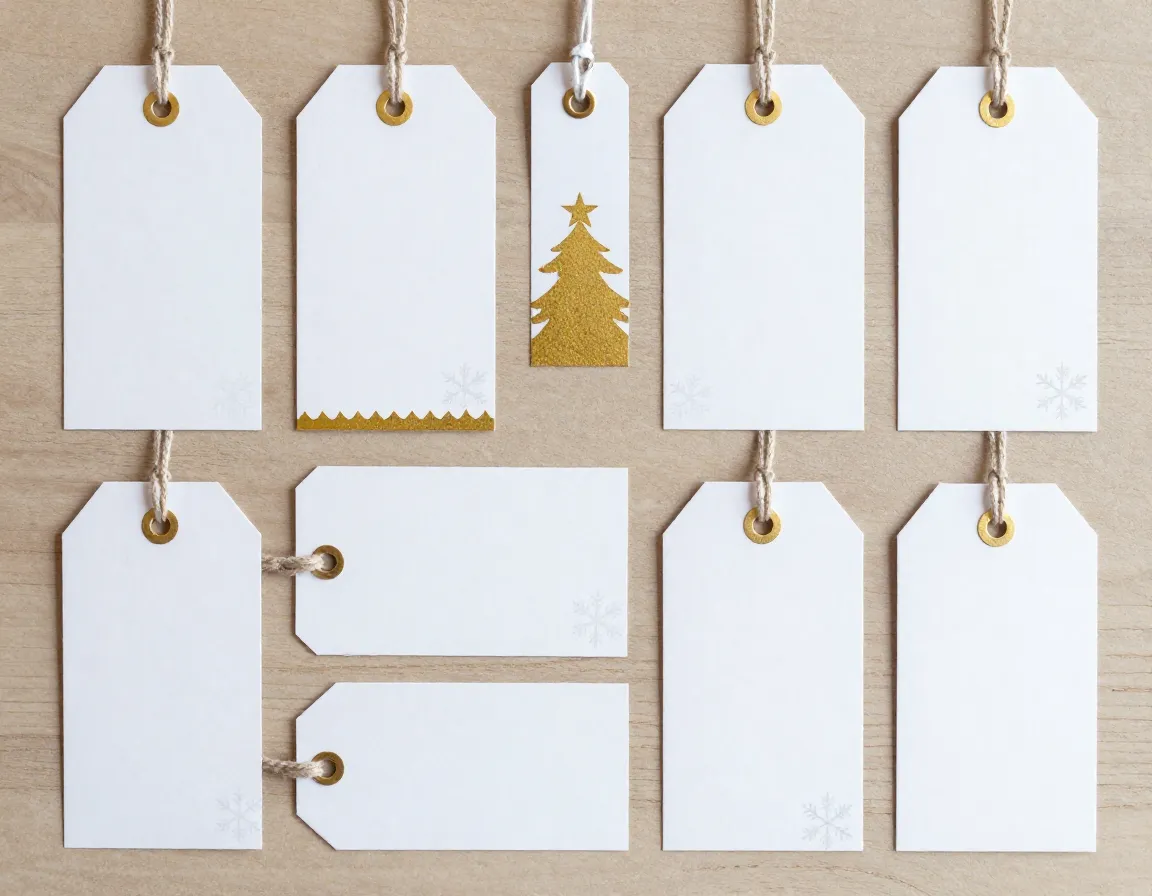 Holiday gift tag template set
